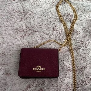 Coach Burgundy Crossbody Wallet